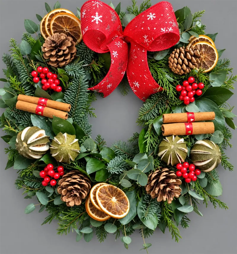 Fresh Fruit Door Wreaths — Wrap your home in festive elegance with this handcrafted wreath, designed to delight the senses and