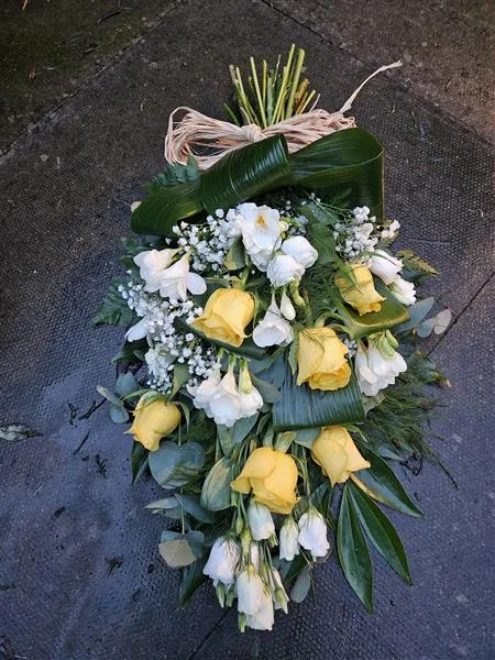 Seasonal Tied Sheaf — A classic tied design, using a seasonal collection of flowers Our picture shows our Medium size opti