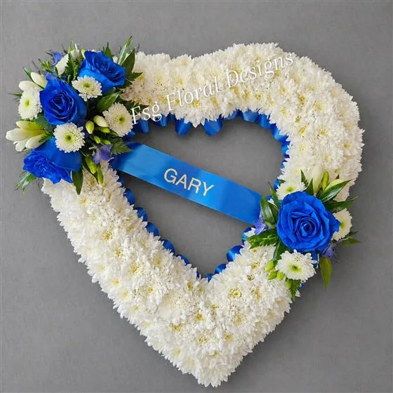 Open Hearts — Shape: A heart with a hollow or open center. Base: Usually a foam or wireframe base covered in white