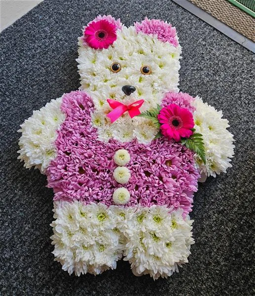 Teddy Bear — Teddy Bear Funeral Flowers - available in various colours. Please allow 2 working days notice when o