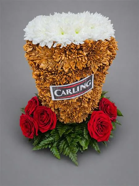 3D Carling Pint Pot — Bespoke 3D Carling Pint Pot Design - available with different colour roses if required. Please allow