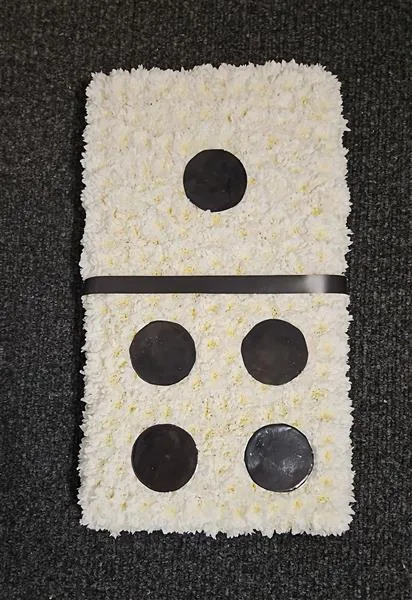 Domino — Please call 0114 273 7689 to discuss how many dots on each side. Our picture shows our Standard size