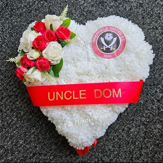 Artificial SUFC Heart — An artificial floral heart is a thoughtful and lasting tribute for a funeral, often used to express 