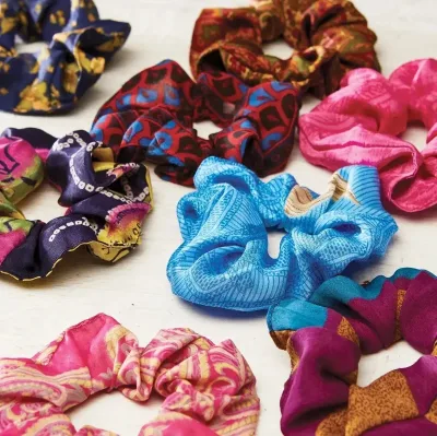 Scrunchies — Stylish Scrunchies for everyday. Eco friendly Sari scrunchies made from recycled Sari material.