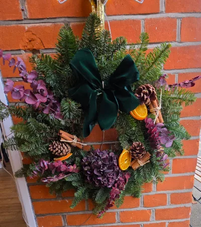 Wreath Making Workshop — Spend the evening in a small, friendly group making a beautiful Christmas door wreath to take home. 