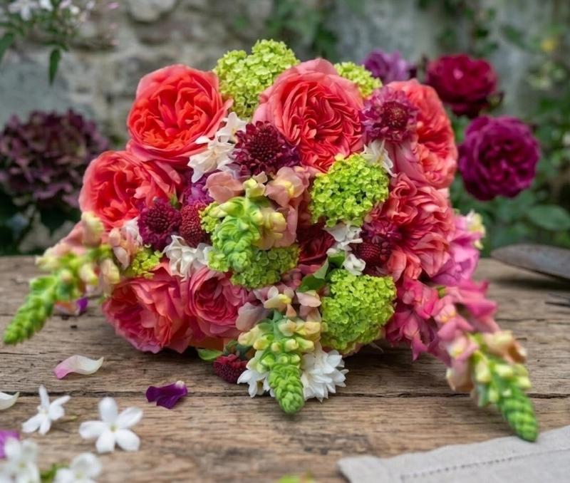 Signature Handtie  — A celebration of intense pigments and the show stopper Candy X-pression rose, to provide the mood bo